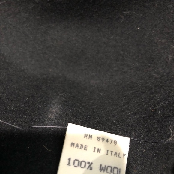 BLACK wool hat with brim. Made in Italy. Vintage. OS - Picture 4 of 4